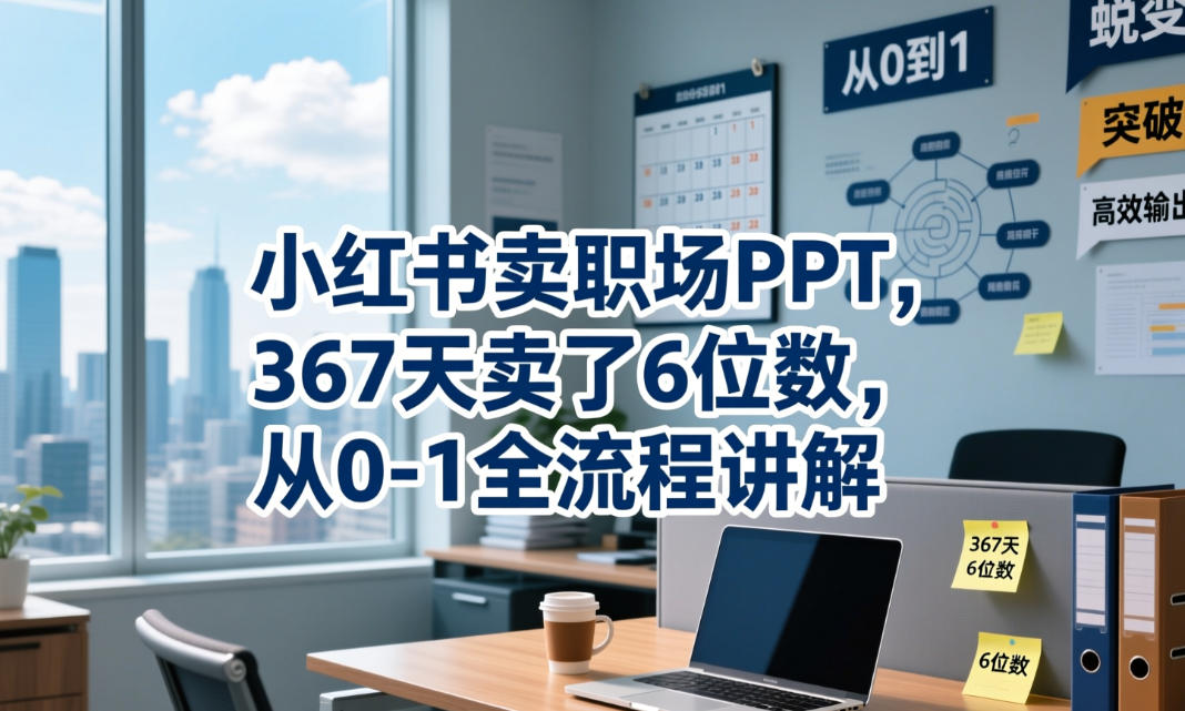 小红书卖职场PPT，367天卖了6位数，从0-1全流程讲解-hl998