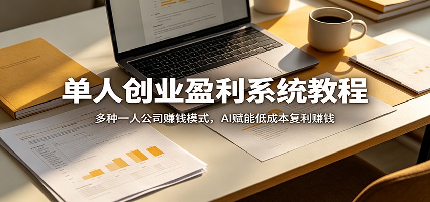 单人创业盈利系统教程：多种一人公司赚钱模式，AI赋能低成本复利赚钱-hl998