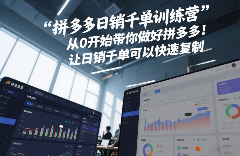 拼多多日销千单训练营，从0开始带你做好拼多多，让日销千单可以快速复制(更新26年4月)-hl998