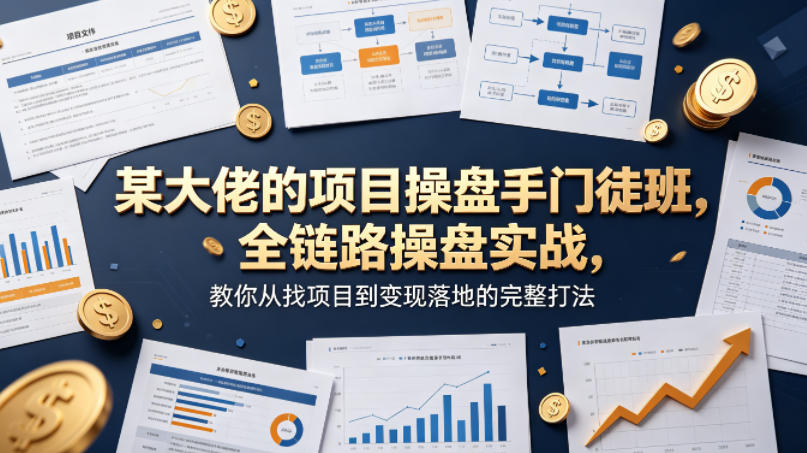 某大佬的项目操盘手门徒班，全链路操盘实战，教你从找项目到变现落地的完整打法-hl998
