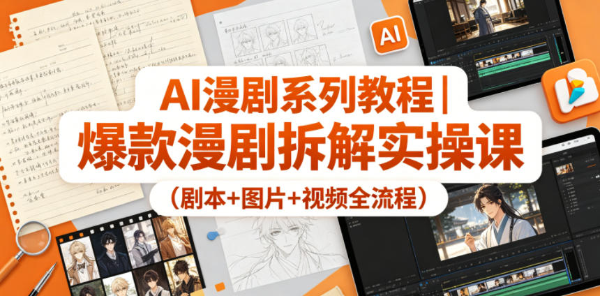 AI漫剧系列教程｜爆款漫剧拆解实操课(剧本+图片+视频全流程)-hl998