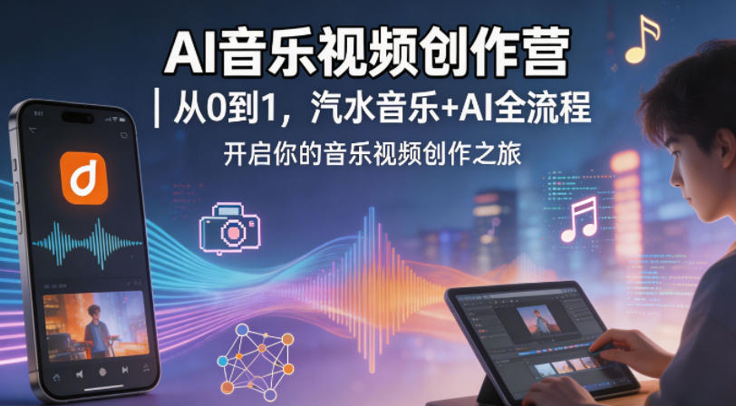 AI音乐视频创作营｜从0到1，汽水音乐+AI全流程，开启你的音乐视频创作之旅-hl998