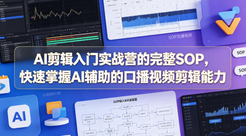AI剪辑入门实战营的完整SOP，快速掌握AI辅助的口播视频剪辑能力-hl998