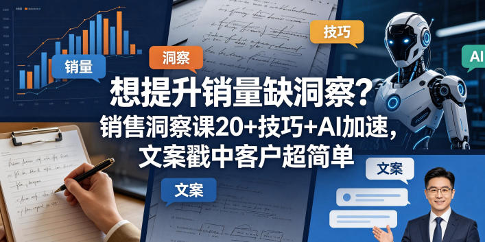 想提升销量缺洞察？销售洞察课20+技巧+AI加速，文案戳中客户超简单【原创双语字幕】-hl998