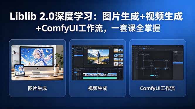 Liblib 2.0深度学习：图片生成+视频生成+ComfyUI工作流，一套课全掌握-hl998