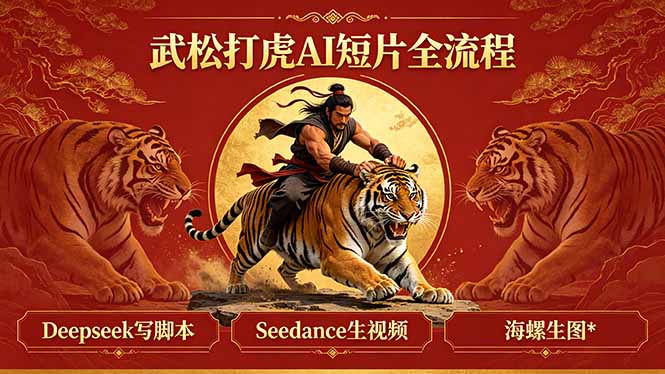 武松打虎AI短片全流程：Deepseek写脚本+Seedance生视频+海螺生图-hl998
