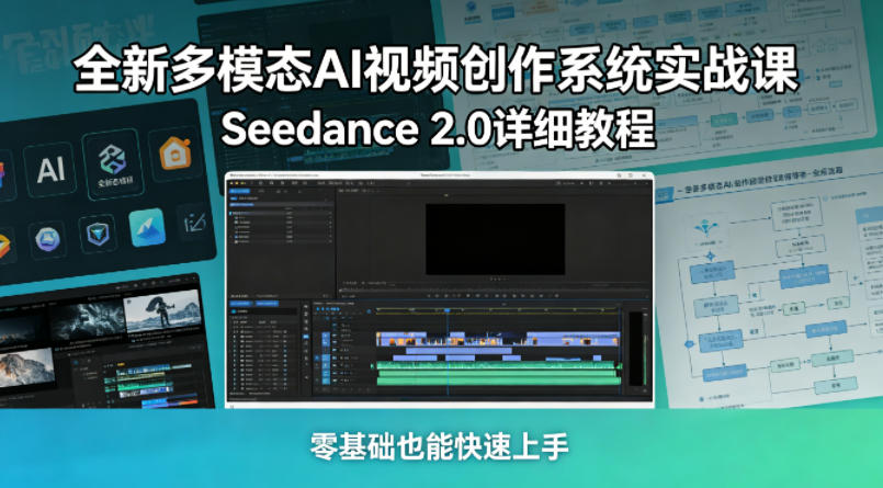 全新多模态AI视频创作系统实战课，Seedance 2.0详细教程，零基础也能快速上手-hl998