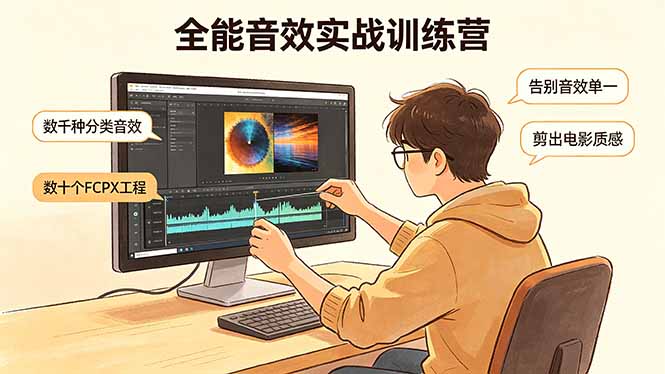 全能音效实战训练营：数千种分类音效+数十个FCPX工程，告别音效单一，剪出电影质感-hl998