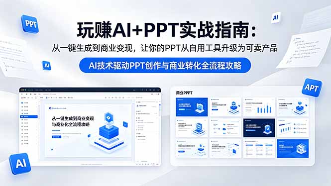 玩赚AI+PPT实战指南-更新5月13：从一键生成到商业变现，让你的PPT从自用工具升级为可卖产品-hl998