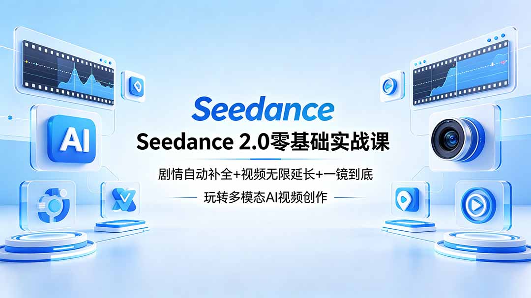 Seedance 2.0零基础实战课：剧情自动补全+视频无限延长+一镜到底：玩转多模态AI视频创作-hl998