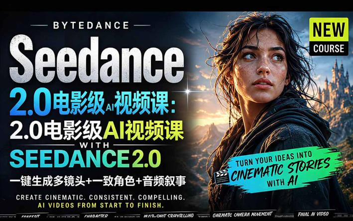 字节跳动的Seedance 2.0 AI电影视频生成制作教程，一键生成多镜头+一致角色+音频叙事-中英字幕-hl998