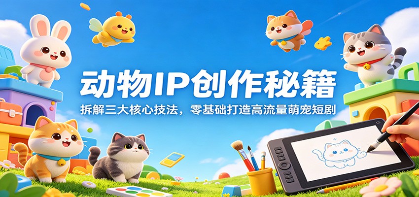 动物IP创作秘籍：拆解三大核心技法，零基础打造高流量萌宠短剧-hl998