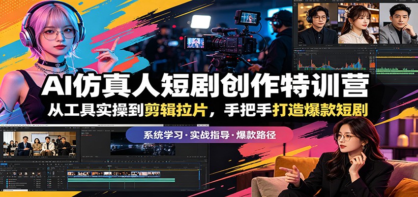 AI仿真人短剧创作特训营：从工具实操到剪辑拉片，手把手打造爆款短剧-hl998