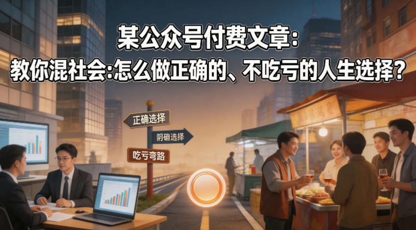 某公众号付费文章：教你混社会：怎么做正确的、不吃亏的人生选择？-hl998