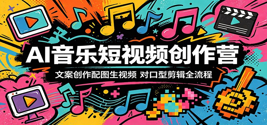 AI音乐短视频创作营：文案创作配图生视频，对口型剪辑全流程-hl998