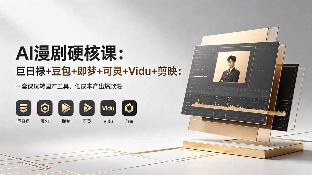 AI漫剧硬核课：巨日禄+豆包+即梦+可灵+Vidu+剪映：一套课玩转国产工具，低成本产出爆款漫剧-hl998