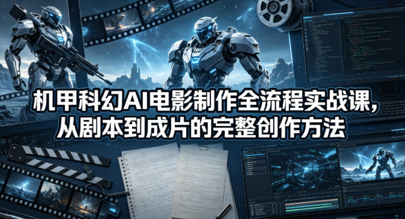 机甲科幻AI电影制作全流程实战课，从剧本到成片的完整创作方法-hl998
