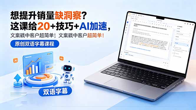 想提升销量缺洞察？这课给 20 + 技巧 + AI 加速，文案戳中客户超简单！【原创双语字幕】-hl998
