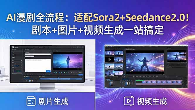 AI漫剧全流程：适配Sora2+Seedance2.0！剧本+图片+视频生成一站搞定-hl998
