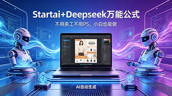 AI自动做电商详情页：Startai+Deepseek万能公式，不用美工不用PS，小白也能做-hl998