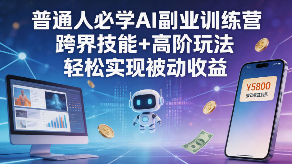 普通人必学AI副业训练营跨界技能+高阶玩法轻松实现被动收益-hl998