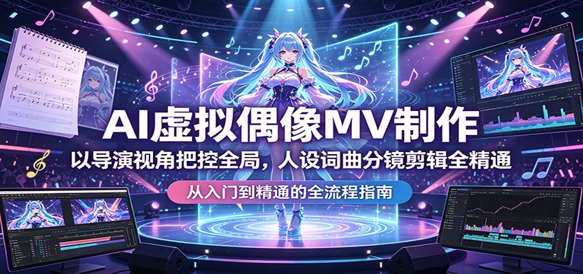 AI虚拟偶像MV制作：以导演视角把控全局，人设词曲分镜剪辑全精通-hl998