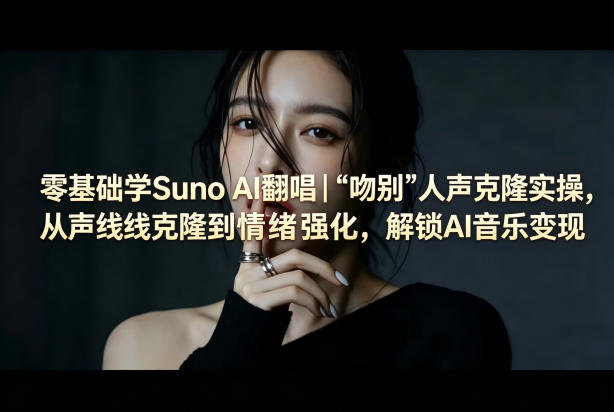 零基础学Suno AI翻唱｜《吻别》人声克隆实操，从声线克隆到情绪强化，解锁AI音乐变现-hl998