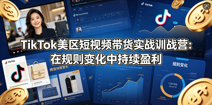 TikTok美区短视频带货实战训战营:在规则变化中持续盈利-hl998
