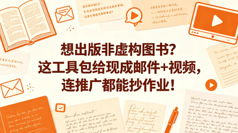 想出版非虚构图书？这工具包给现成邮件+视频，连推广都能抄作业！【原创双语字幕】-hl998