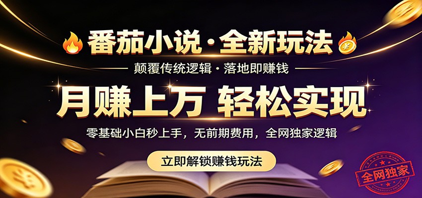 番茄小说5月最新独家玩法，稳定落地实测月入过万！-hl998