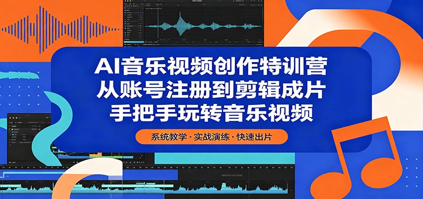 AI音乐视频创作特训营：从账号注册到剪辑成片，手把手玩转音乐视频-hl998