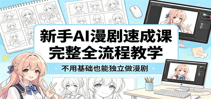 新手AI漫剧速成课：完整全流程教学，不用基础也能独立做漫剧-hl998