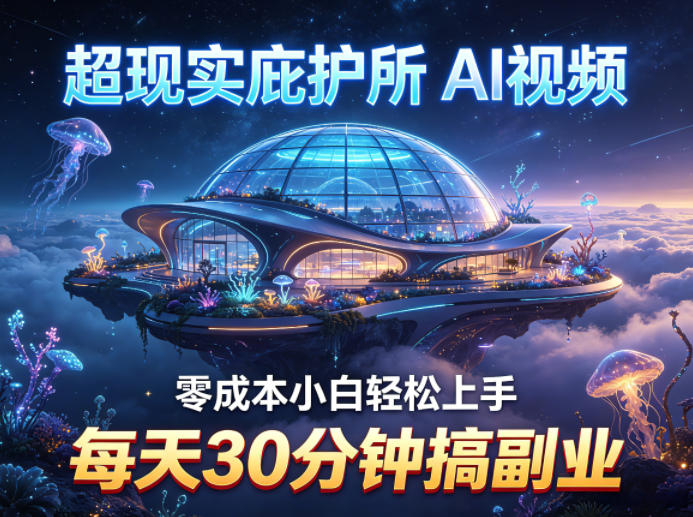 超现实庇护所AI视频项目拆解，零成本小白轻松上手，每天30分钟搞副业-hl998