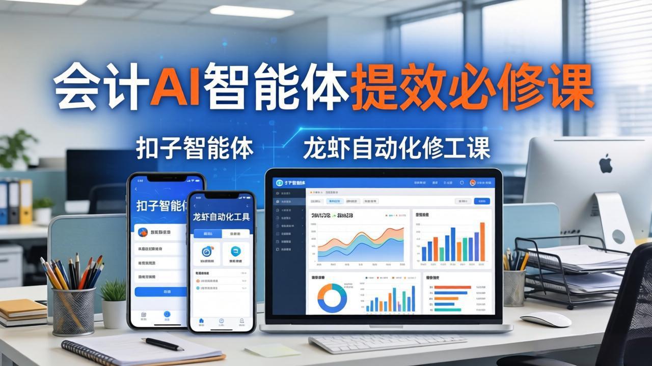 财务会计AI智能体提效必修课：扣子智能体+龙虾自动化+报表分析，一站式提升财务工作效率-hl998