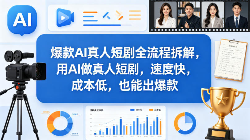爆款AI真人短剧全流程拆解，用AI做真人短剧，速度快，成本低，也能出爆款-hl998