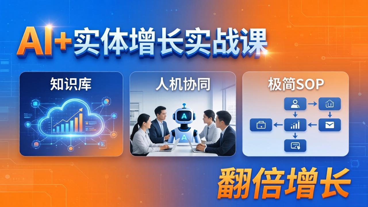 AI+实体增长实战课：知识库+人机协同+极简SOP，助力实体业务翻倍增长-hl998