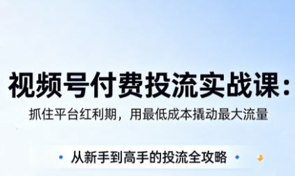 渔财老师·视频号付费投流实战课(更新5月)-hl998