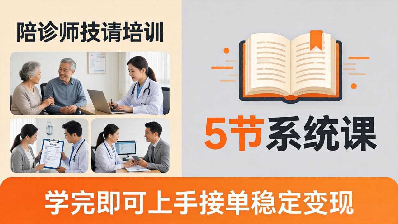 想做陪诊师不知从何下手？5节系统课教你掌握核心技能，学完即可上手接单稳定变现-hl998