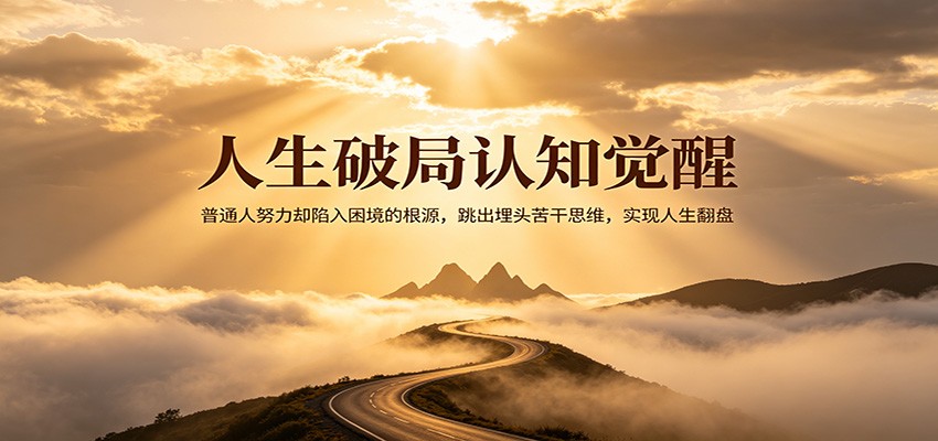 人生破局认知觉醒，普通人努力却陷入困境的根源，跳出埋头苦干思维，实现人生翻盘-hl998