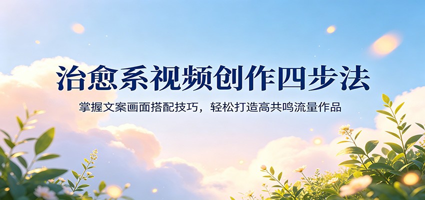 治愈系视频创作四步法：掌握文案画面搭配技巧，轻松打造高共鸣流量作品-hl998