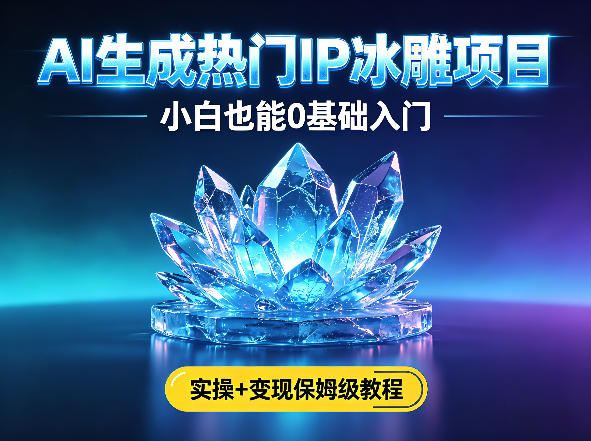 AI生成热门ip冰雕项目，小白也能0基础入门，实操+变现保姆级教程-hl998