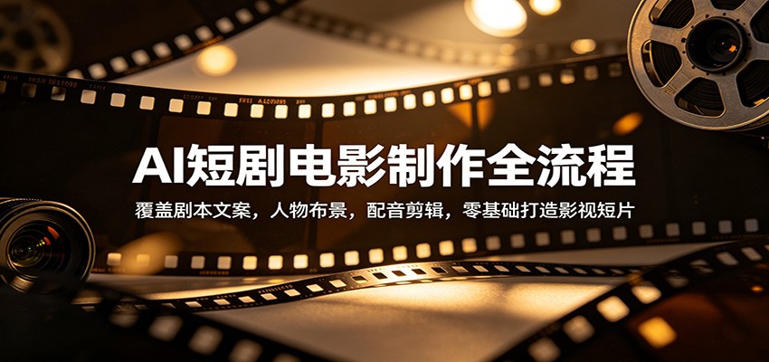 AI短剧电影制作全流程：覆盖剧本文案，人物布景，配音剪辑，零基础打造影视短片-hl998