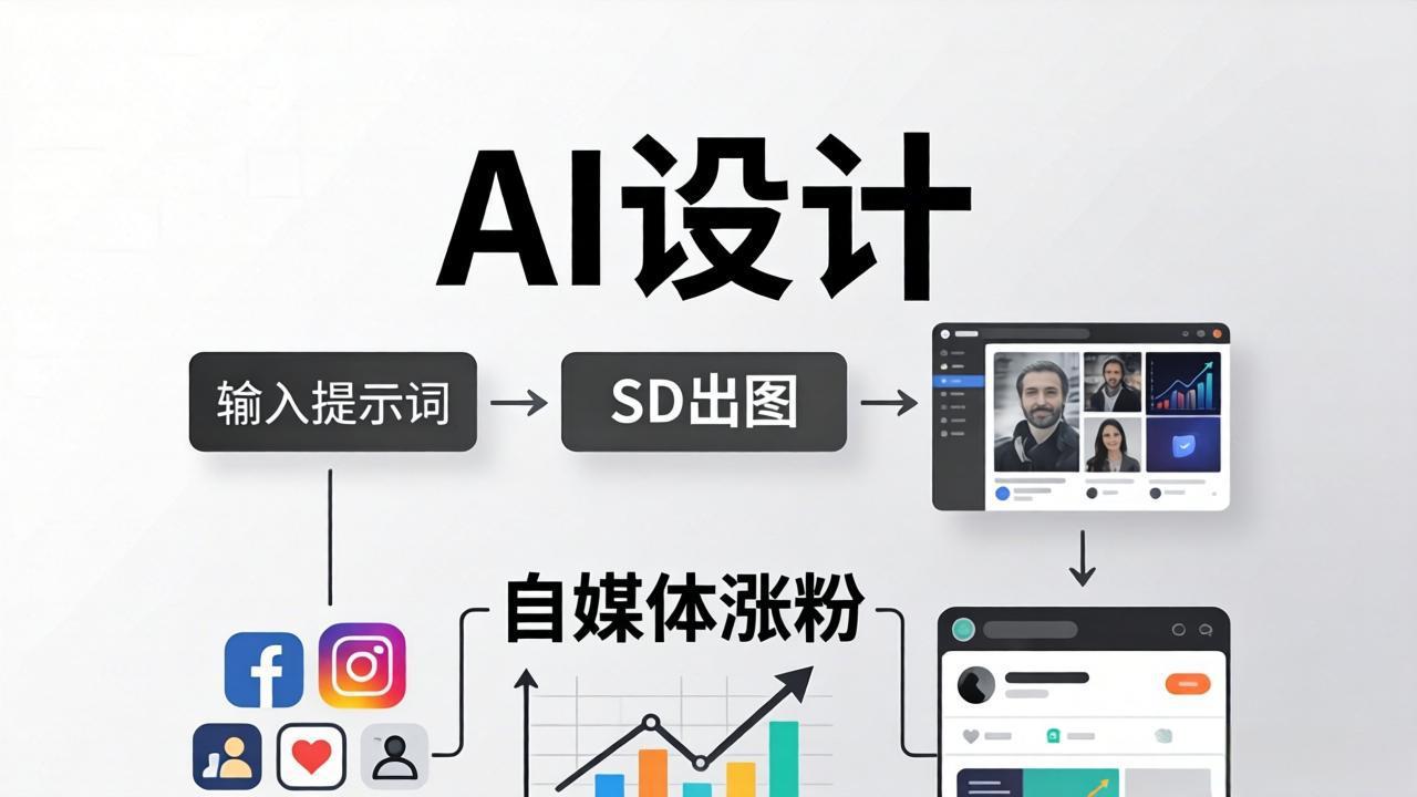 人人都是AI设计师：SD出图+自媒体涨粉一站教学，告别图文素材焦虑，AI设计让你轻松避开内卷-hl998