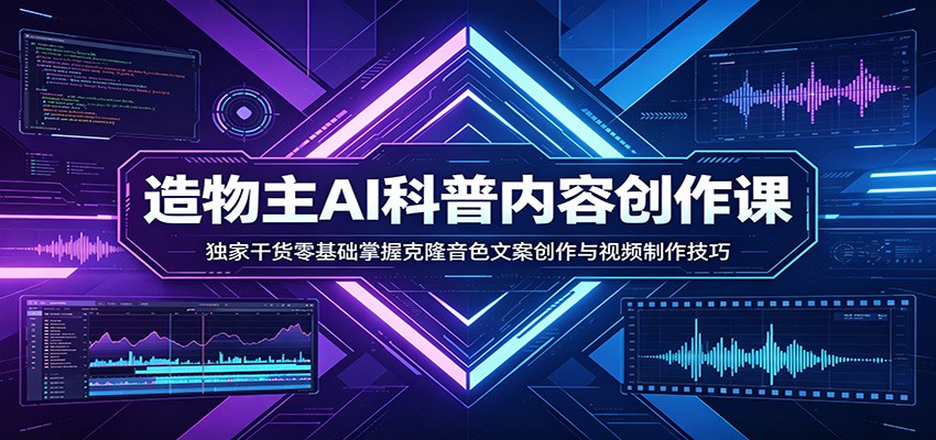 AI科普内容创作课：独家干货零基础掌握克隆音色文案创作与视频制作技巧-hl998