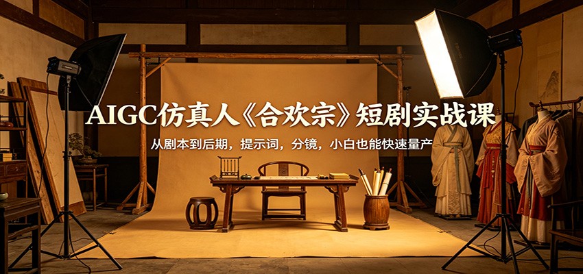 AIGC仿真人《合欢宗》短剧实战课：从剧本到后期，提示词，分镜，小白也能快速量产-hl998