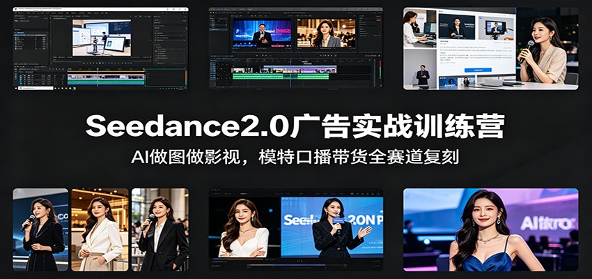 Seedance2.0广告实战训练营：AI做图做影视，模特口播带货全赛道复刻-hl998
