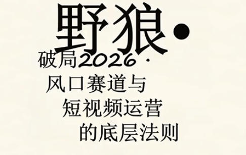 野狼团队·多平台实操运营课，覆盖AI口播、服装、好物、漫剪等热门玩法(更新4月)-hl998