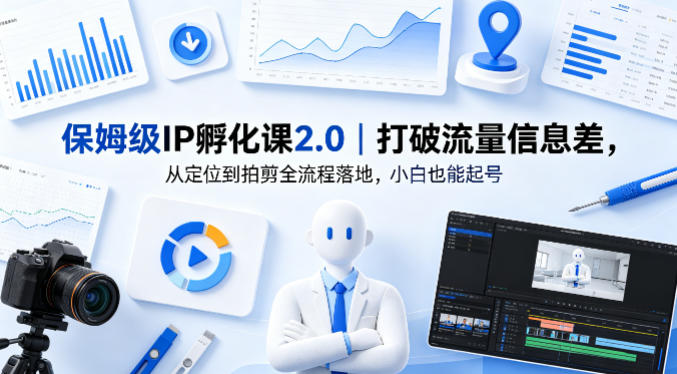 保姆级IP孵化课2.0｜打破流量信息差，从定位到拍剪全流程落地，小白也能起号-hl998