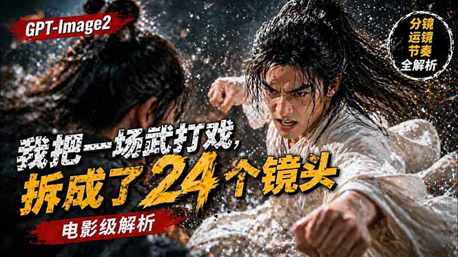 用GPT-Image2，把一段武打对决拆成24个连续镜头，从人物建立、动作衔接、运镜节奏，到情绪爆发-hl998