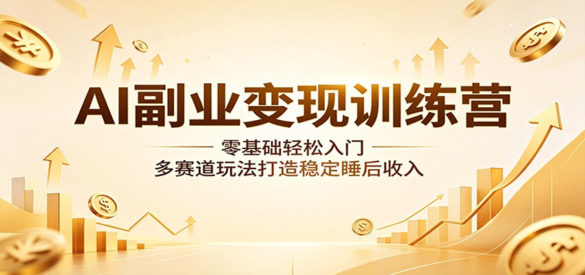 AI副业变现训练营：零基础轻松入门，多赛道玩法打造稳定睡后收入-hl998
